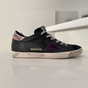Golden Goose Super-Star Sneakers with Zebra Print Heel